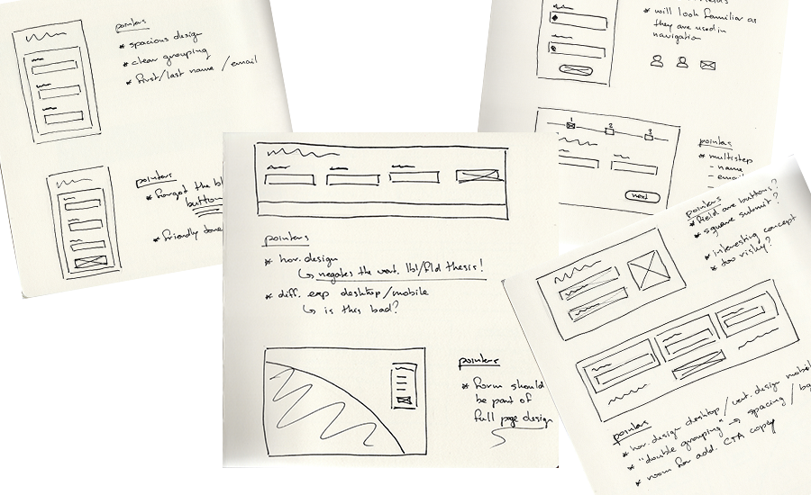 Raw Sketches of a sign-up form
