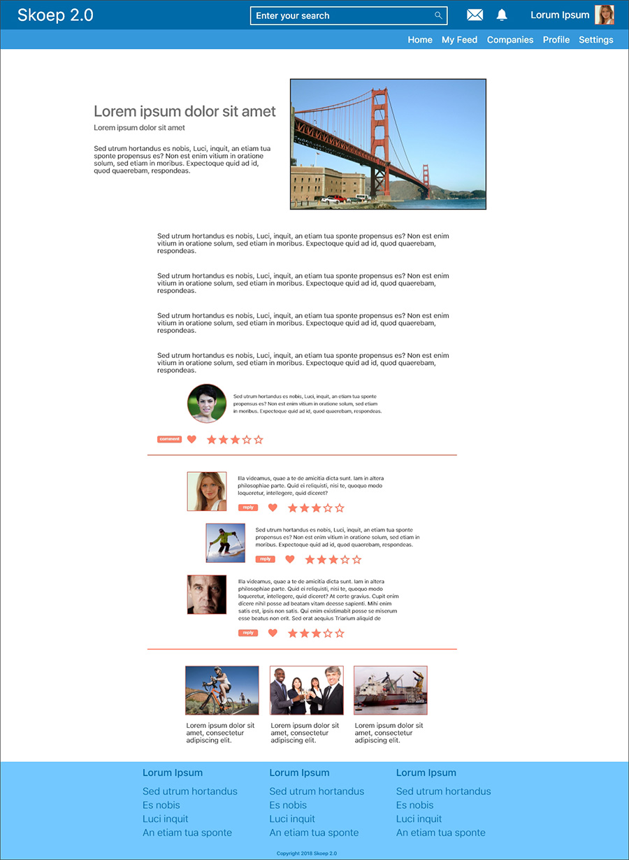 Prototype of an article page for desktop