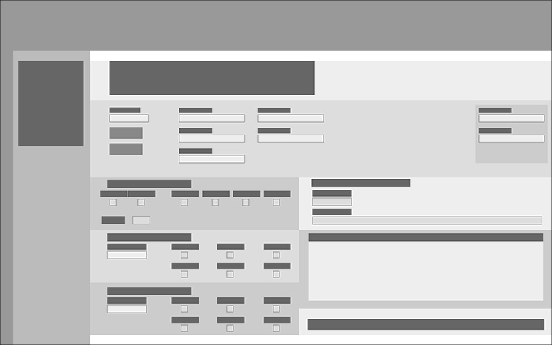 A detailed version of the wireframe
