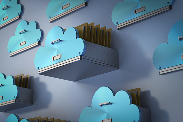 Image of Cloud Storage with drawers and folders