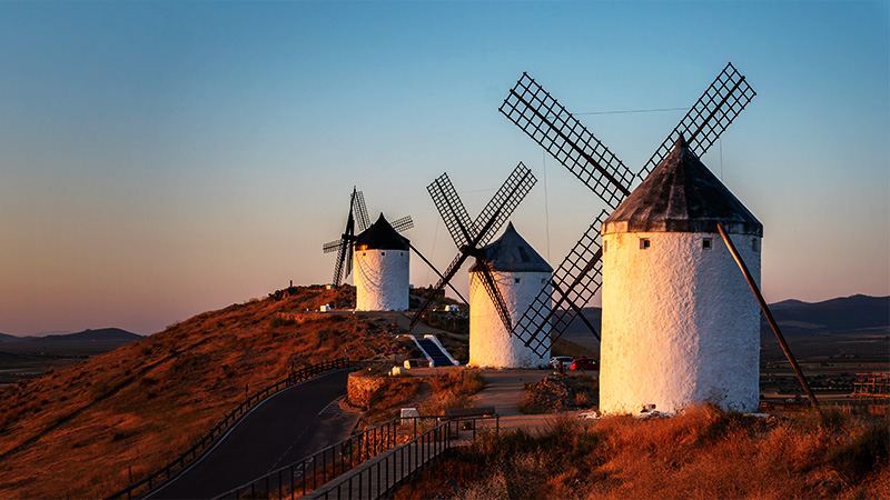 Series of Windmills straight out of Don Quichotte